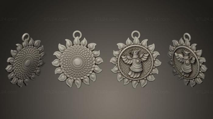 Jewelry (Sun and bird, JVLR_0044) 3D models for cnc